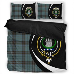 ScotsTee Shop Scottish Innes (Georgina) Weathered Clan Badge Tartan Bedding Set Circle Style