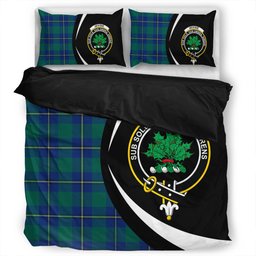 ScotsTee Shop Scottish Irvine of Bonshaw Modern Clan Badge Tartan Bedding Set Circle Style