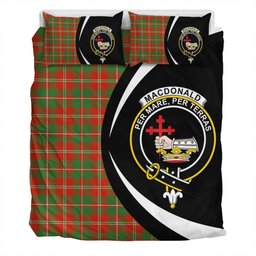 ScotsTee Shop Scottish MacDonald of Glenaladale (Donald of Glenaladale) 2006 Ancient Clan Badge Tartan Bedding Set Circle Style