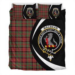 ScotsTee Shop Scottish MacBean of Tomatin (MacBain of Tomatin) Ancient Clan Badge Tartan Bedding Set Circle Style