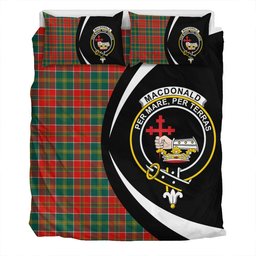 ScotsTee Shop Scottish MacDonald of Kingsburgh (Donald of Kingsburgh) Modern Clan Badge Tartan Bedding Set Circle Style