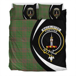 ScotsTee Shop Scottish MacAlister of Glenbarr Hunting (MacAlister of Glenbarr; Hunting) Ancient Clan Badge Tartan Bedding Set Circle Style