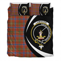 ScotsTee Shop Scottish Lumsden Waistcoat Ancient Clan Badge Tartan Bedding Set Circle Style