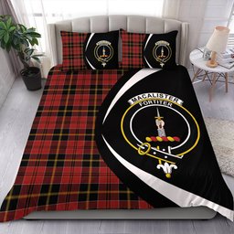 ScotsTee Shop Scottish MacAlister of Skye Modern Clan Badge Tartan Bedding Set Circle Style