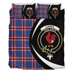 ScotsTee Shop Scottish Laing of Archiestown (Lang of Archiestown) Modern Clan Badge Tartan Bedding Set Circle Style