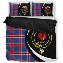 ScotsTee Shop Scottish Laing of Archiestown (Lang of Archiestown) Modern Clan Badge Tartan Bedding Set Circle Style