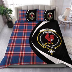 ScotsTee Shop Scottish Laing of Archiestown (Lang of Archiestown) Modern Clan Badge Tartan Bedding Set Circle Style