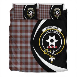 ScotsTee Shop Scottish Jardine of Castlemilk Modern Clan Badge Tartan Bedding Set Circle Style