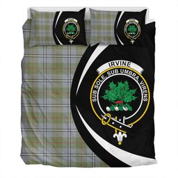 ScotsTee Shop Scottish Irvine of Glentulchan Weathered Clan Badge Tartan Bedding Set Circle Style