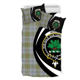 ScotsTee Shop Scottish Irvine of Glentulchan Weathered Clan Badge Tartan Bedding Set Circle Style