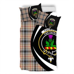 ScotsTee Shop Scottish Thomson Camel (MacThomas Thompson Camel) Modern Clan Badge Tartan Bedding Set Circle Style
