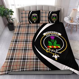 ScotsTee Shop Scottish Thomson Camel (MacThomas Thompson Camel) Modern Clan Badge Tartan Bedding Set Circle Style