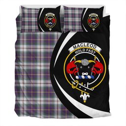 ScotsTee Shop Scottish MacLeod of California Weathered Clan Badge Tartan Bedding Set Circle Style