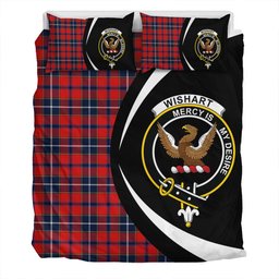 ScotsTee Shop Scottish Wishart Dress Modern Clan Badge Tartan Bedding Set Circle Style