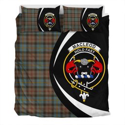 ScotsTee Shop Scottish MacLeod of Skeabost Weathered Clan Badge Tartan Bedding Set Circle Style