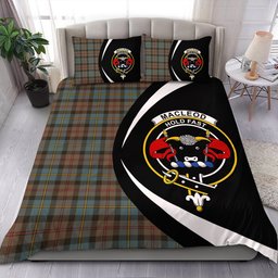 ScotsTee Shop Scottish MacLeod of Skeabost Weathered Clan Badge Tartan Bedding Set Circle Style