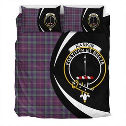 ScotsTee Shop Scottish Rankin Weathered Clan Badge Tartan Bedding Set Circle Style
