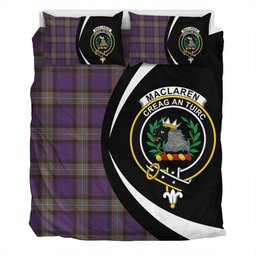 ScotsTee Shop Scottish MacLaren of Broich Weathered Clan Badge Tartan Bedding Set Circle Style
