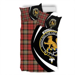 ScotsTee Shop Scottish MacPherson of Cluny Red Weathered Clan Badge Tartan Bedding Set Circle Style