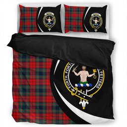 ScotsTee Shop Scottish Murray of Atholl Red Dress (Murray of Atholl; Red Dress) Modern Clan Badge Tartan Bedding Set Circle Style