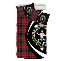 ScotsTee Shop Scottish Murray of Atholl Red Dress (Murray of Atholl; Red Dress) Modern Clan Badge Tartan Bedding Set Circle Style