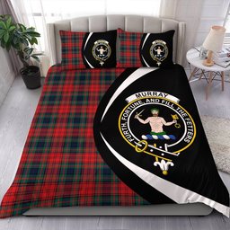 ScotsTee Shop Scottish Murray of Atholl Red Dress (Murray of Atholl; Red Dress) Modern Clan Badge Tartan Bedding Set Circle Style