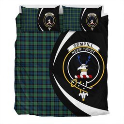ScotsTee Shop Scottish Sempill (Semple) Modern Clan Badge Tartan Bedding Set Circle Style