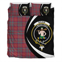 ScotsTee Shop Scottish Shaw of Tordarroch Weathered Clan Badge Tartan Bedding Set Circle Style