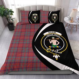 ScotsTee Shop Scottish Shaw of Tordarroch Weathered Clan Badge Tartan Bedding Set Circle Style