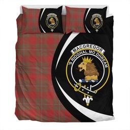 ScotsTee Shop Scottish MacGregor of Cardney (Gregor of Cardney) Weathered Clan Badge Tartan Bedding Set Circle Style