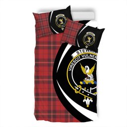 ScotsTee Shop Scottish Stewart of Rothesay Weathered Clan Badge Tartan Bedding Set Circle Style