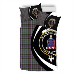ScotsTee Shop Scottish Ogilvie of Inverarity (Wilson) Weathered Clan Badge Tartan Bedding Set Circle Style