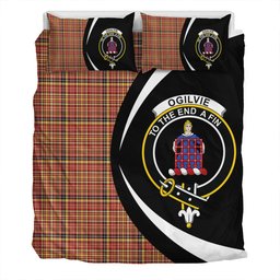 ScotsTee Shop Scottish Ogilvie of Strathallan Ancient Clan Badge Tartan Bedding Set Circle Style