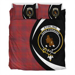 ScotsTee Shop Scottish Stirling of Keir Ancient Clan Badge Tartan Bedding Set Circle Style