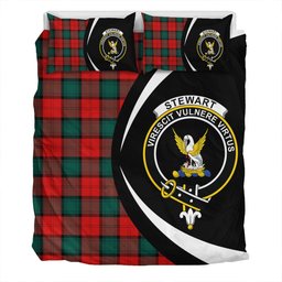 ScotsTee Shop Scottish Stewart of Atholl Modern Clan Badge Tartan Bedding Set Circle Style