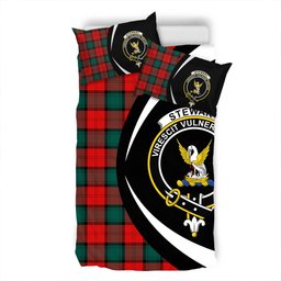 ScotsTee Shop Scottish Stewart of Atholl Modern Clan Badge Tartan Bedding Set Circle Style
