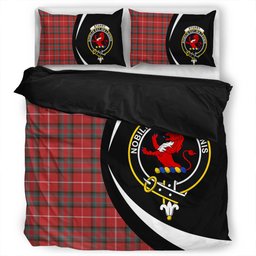 ScotsTee Shop Scottish Stuart of Bute Weathered Clan Badge Tartan Bedding Set Circle Style