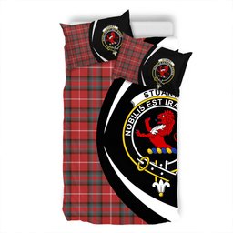 ScotsTee Shop Scottish Stuart of Bute Weathered Clan Badge Tartan Bedding Set Circle Style