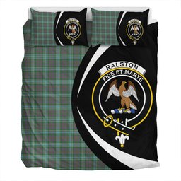 ScotsTee Shop Scottish Ralston US Modern Clan Badge Tartan Bedding Set Circle Style