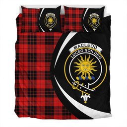 ScotsTee Shop Scottish MacLeod of Raasay Modern Clan Badge Tartan Bedding Set Circle Style