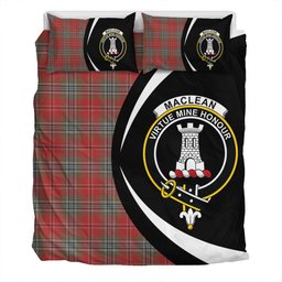 ScotsTee Shop Scottish MacLean of Duart Weathered Clan Badge Tartan Bedding Set Circle Style