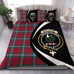 ScotsTee Shop Scottish MacLaine of LochBuie (Cockburn) (MacLaine) Modern Clan Badge Tartan Bedding Set Circle Style