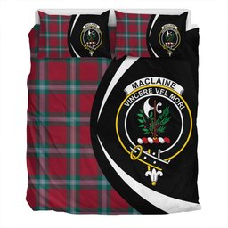 ScotsTee Shop Scottish MacLaine of LochBuie (Cockburn) (MacLaine) Modern Clan Badge Tartan Bedding Set Circle Style