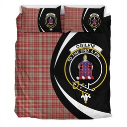 ScotsTee Shop Scottish Ogilvie Weathered Clan Badge Tartan Bedding Set Circle Style