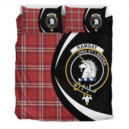 ScotsTee Shop Scottish Ramsay Angus & Mearns Weathered Clan Badge Tartan Bedding Set Circle Style