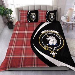 ScotsTee Shop Scottish Ramsay Angus & Mearns Weathered Clan Badge Tartan Bedding Set Circle Style