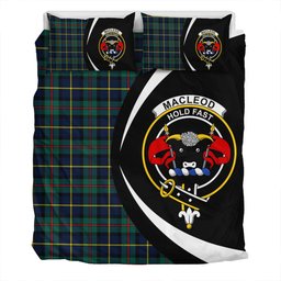 ScotsTee Shop Scottish MacLeod of Harris (MacLeod Hunting) Modern Clan Badge Tartan Bedding Set Circle Style