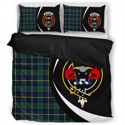 ScotsTee Shop Scottish MacLeod of Harris (MacLeod Hunting) Modern Clan Badge Tartan Bedding Set Circle Style