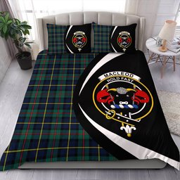 ScotsTee Shop Scottish MacLeod of Harris (MacLeod Hunting) Modern Clan Badge Tartan Bedding Set Circle Style