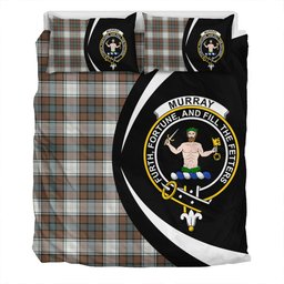 ScotsTee Shop Scottish Murray of Atholl Dress (Murray Dress) Weathered Clan Badge Tartan Bedding Set Circle Style